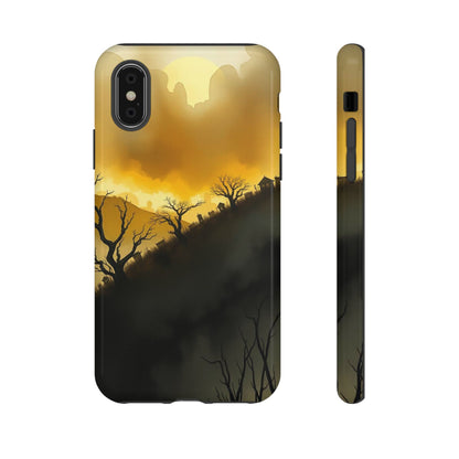 iPhone X / Glossy Phone Case - Eerie Graveyard Watercolour Design Phone Case