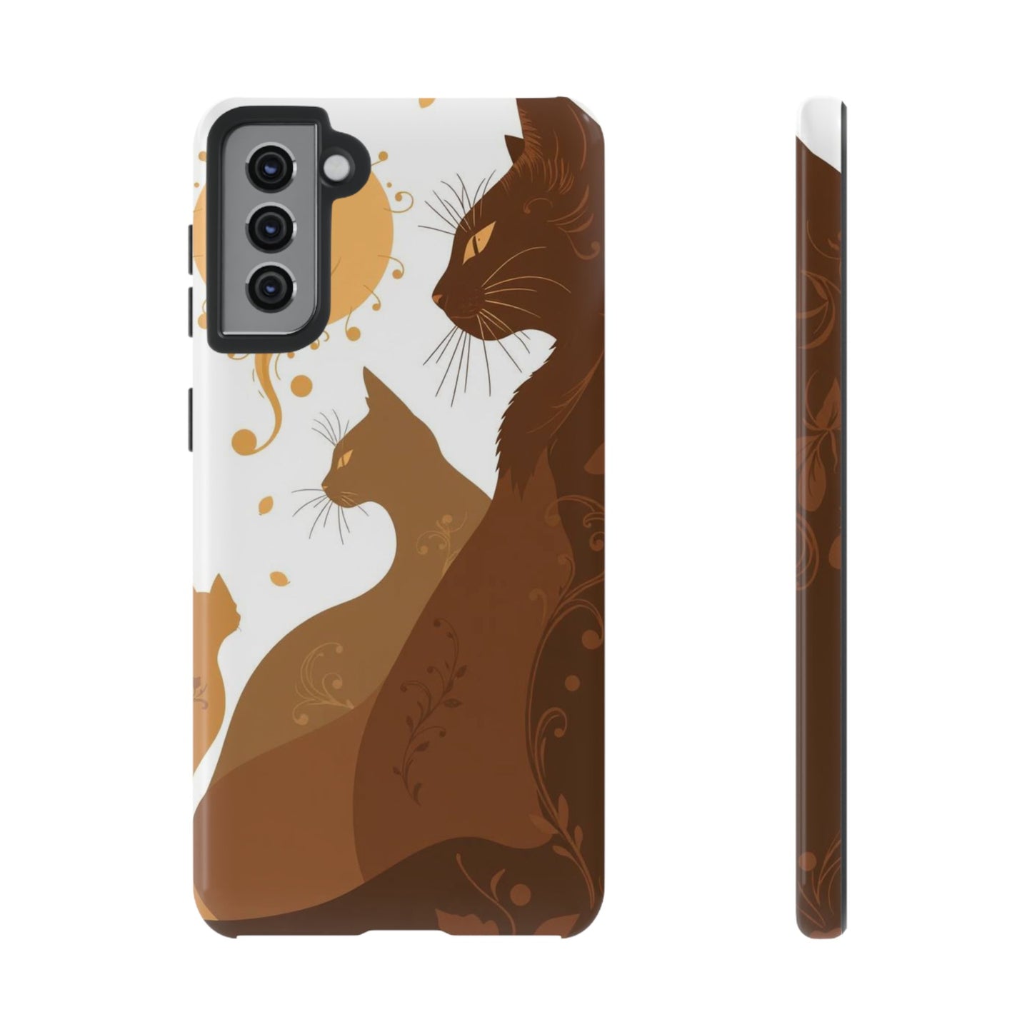 Samsung Galaxy S21 Plus / Glossy Phone Case - Abstract Cat Pattern Design Phone Case