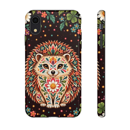 Vibrant Terracotta and Teal Calavera Hedgehog Phone Case - Multicolor Phone Case - iPhone XR / Glossy
