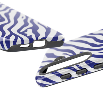 Stylish Electric Blue Zebra Print Phone Case