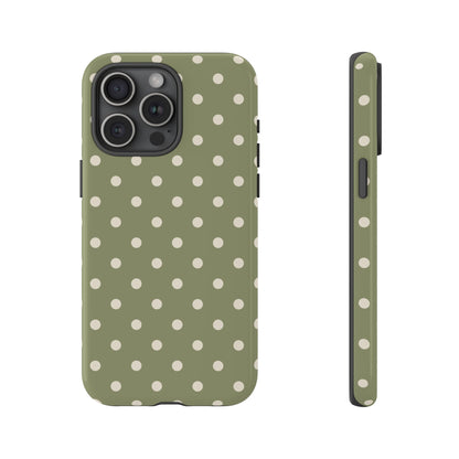 Green & White Dot Pattern Phone Case