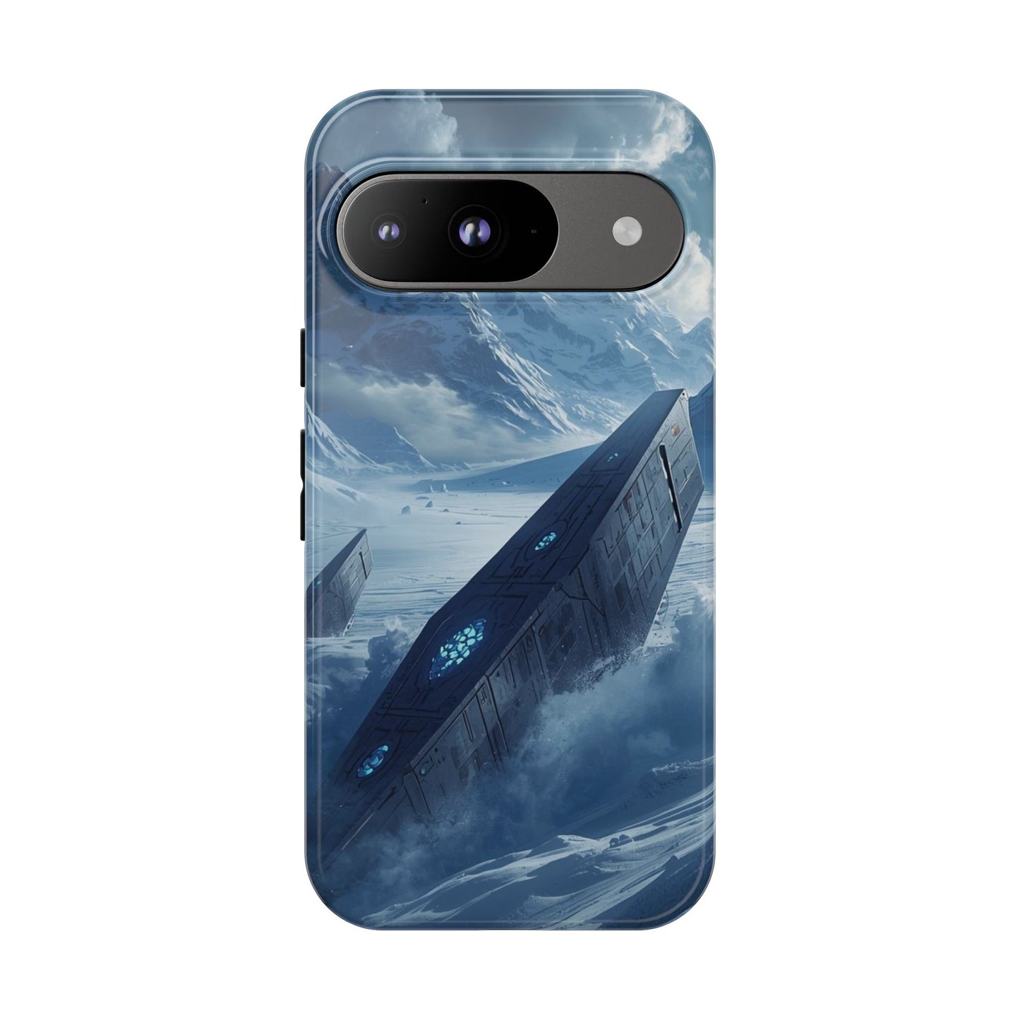 Google Pixel 9 / Glossy Phone Case - Frozen Alien Wreckage Sci-fi Phone Case