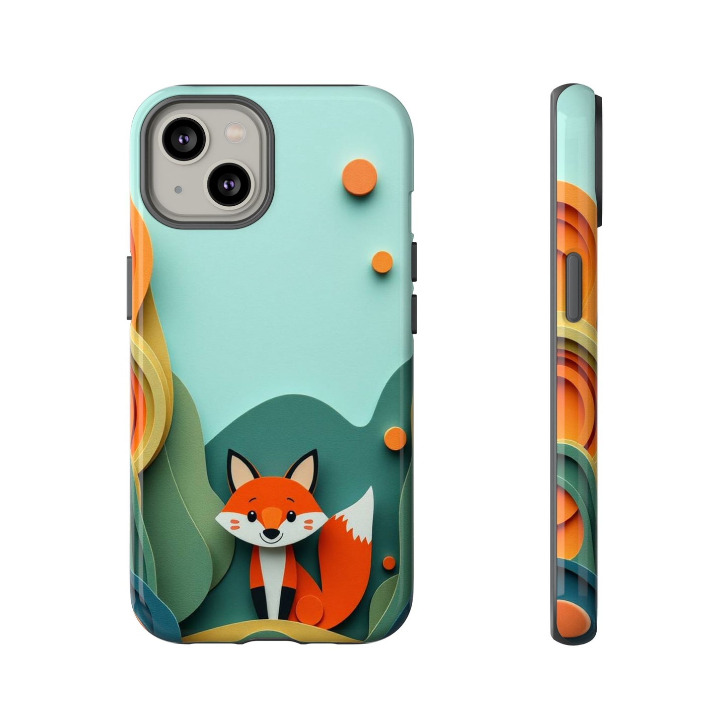 iPhone 14 / Glossy Phone Case - Papier-mâché Fox Design Phone Case