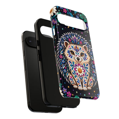 Vibrant Purple and Teal Calavera Hedgehog Phone Case - Multicolor Phone Case
