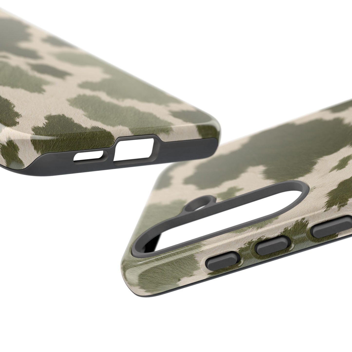 Stylish Olive Green Cow Print Phone Case