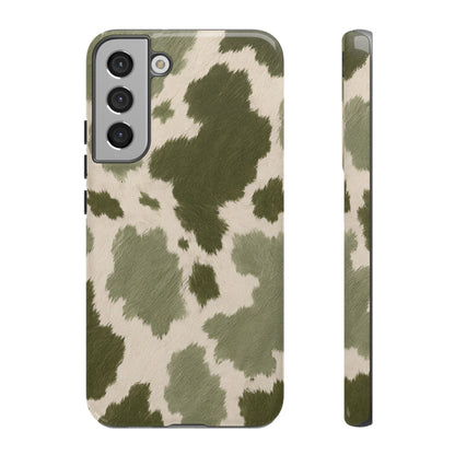 Stylish Olive Green Cow Print Phone Case