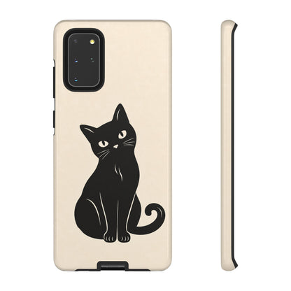 Minimalist Cream & Black Cat Phone Case