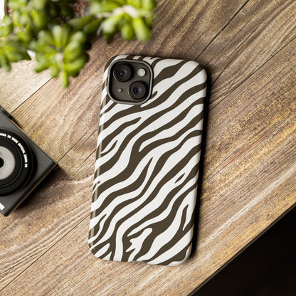 Stylish Mocha Zebra Print Phone Case