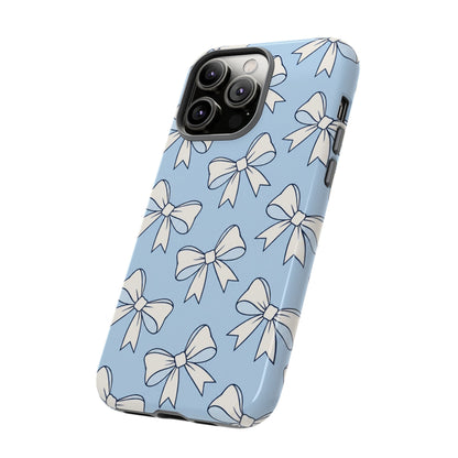 Chic Powder Blue Bow Pattern Phone Case