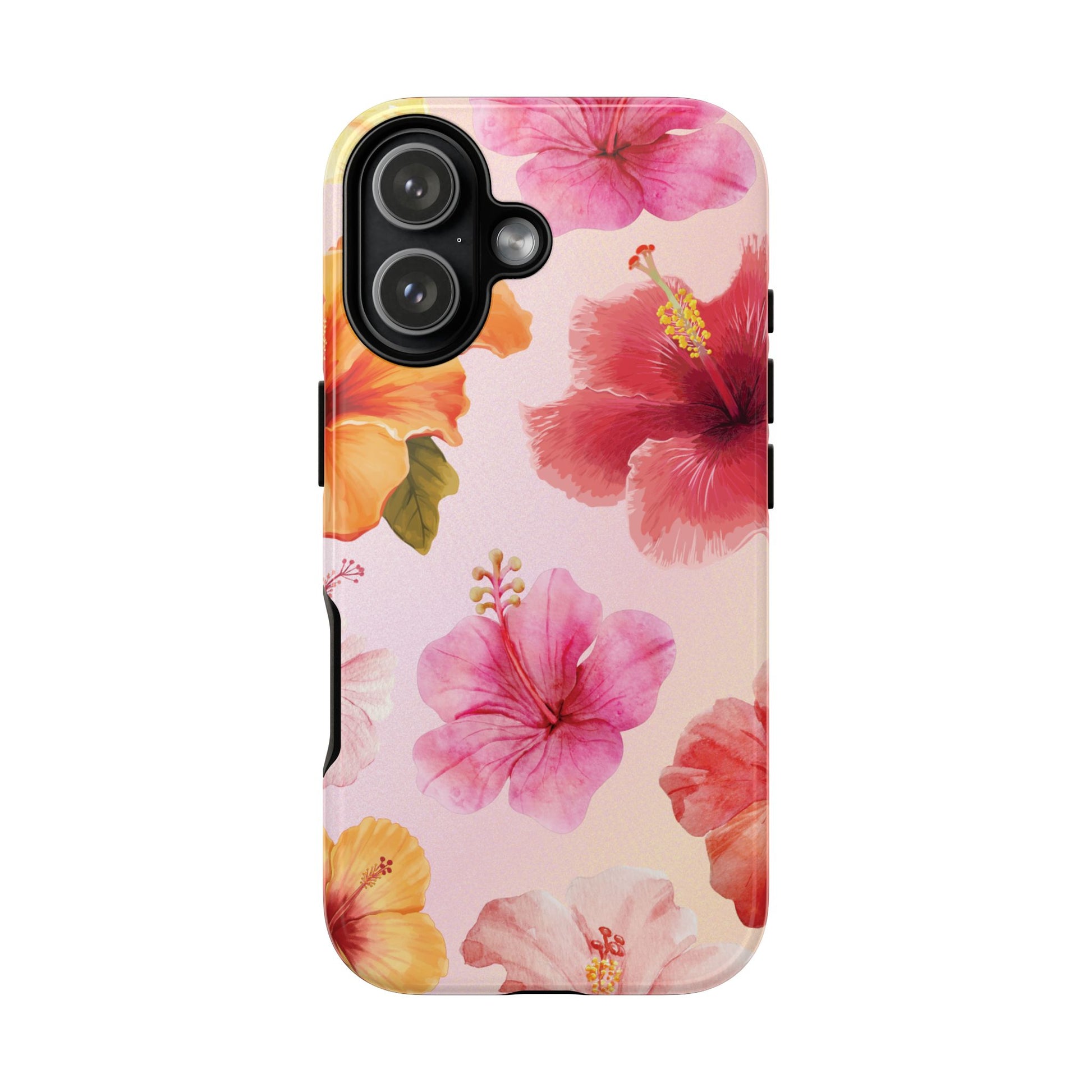 iPhone 17 / Glossy Phone Case - ’Pink Hibiscus Pattern #2’ Phone Case