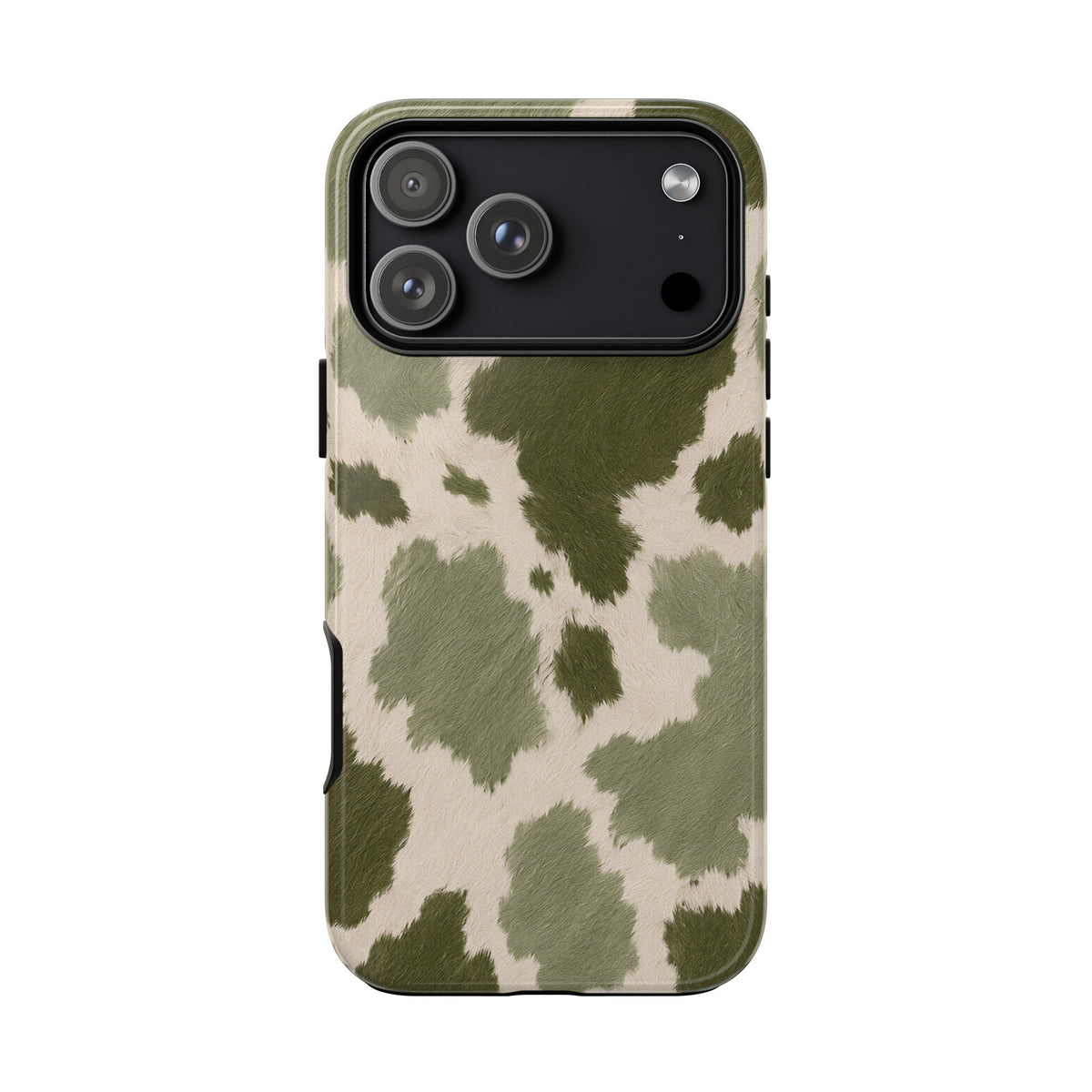Stylish Olive Green Cow Print Phone Case - Green Phone Case - iPhone 18 Pro Max / Glossy