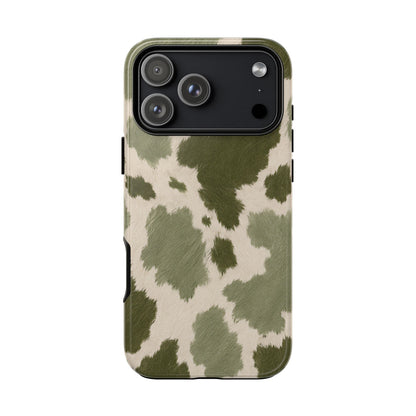Stylish Olive Green Cow Print Phone Case - Green Phone Case - iPhone 18 Pro Max / Glossy