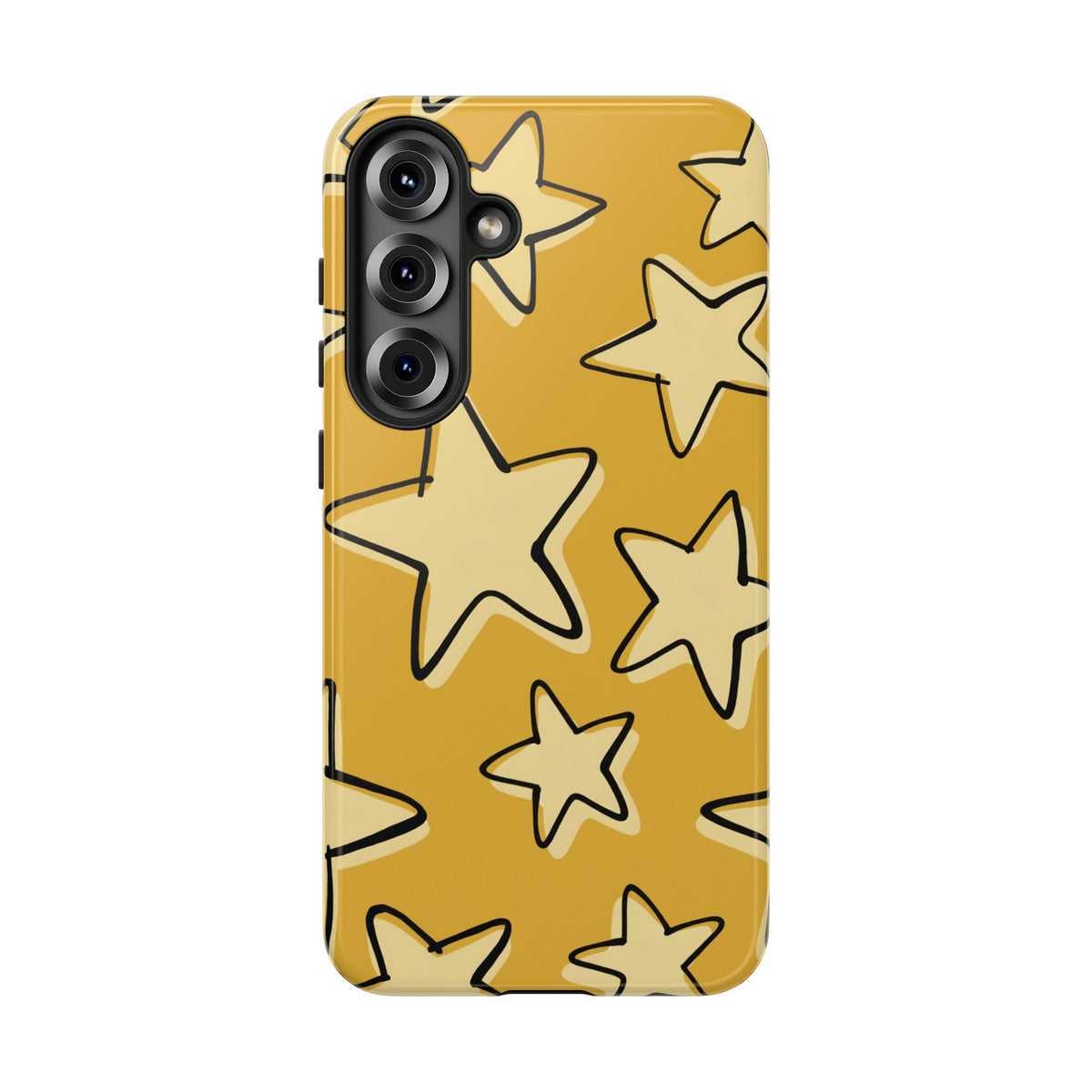 Golden Yellow Doodle Star Phone Case