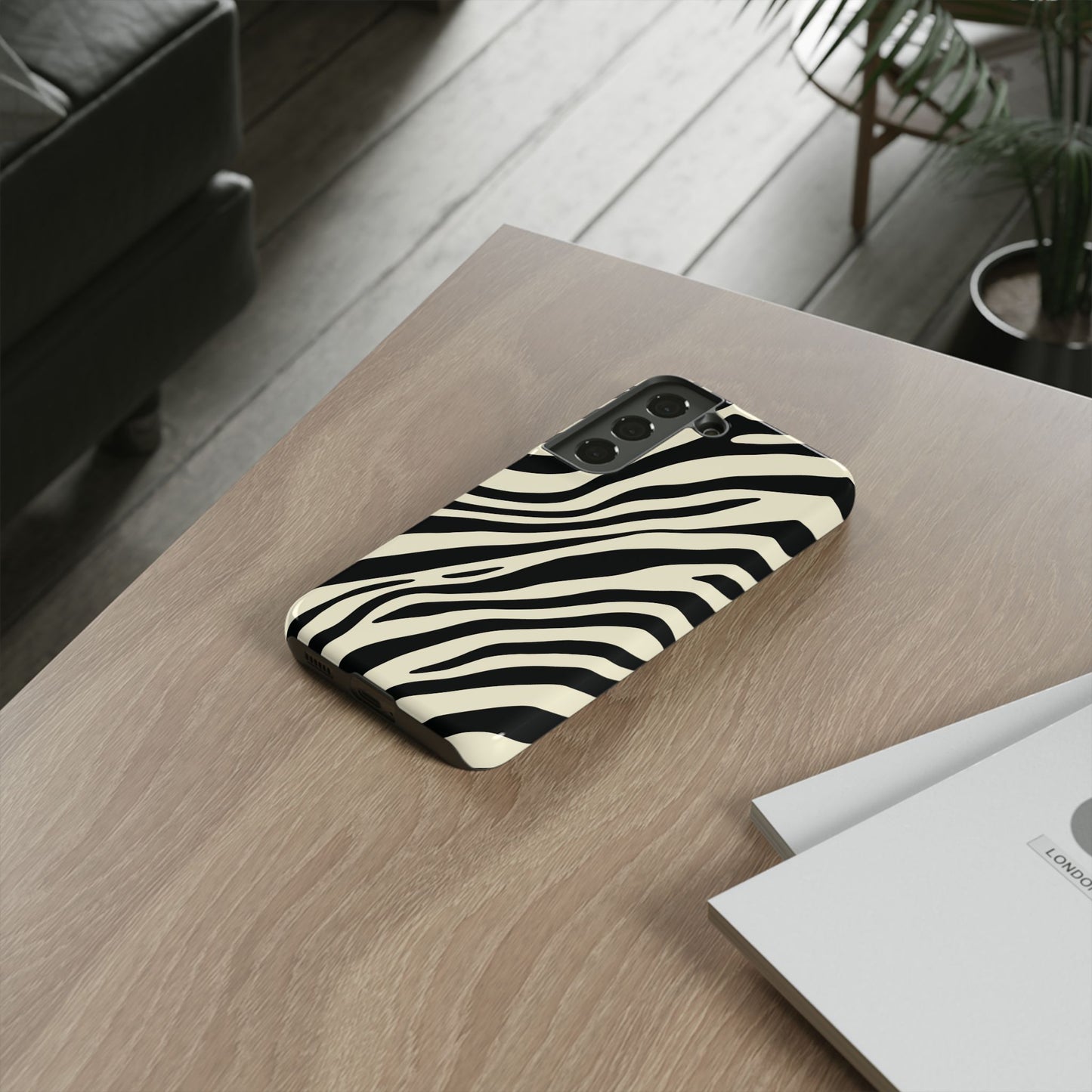 Modern Neutral Zebra Print Phone Case