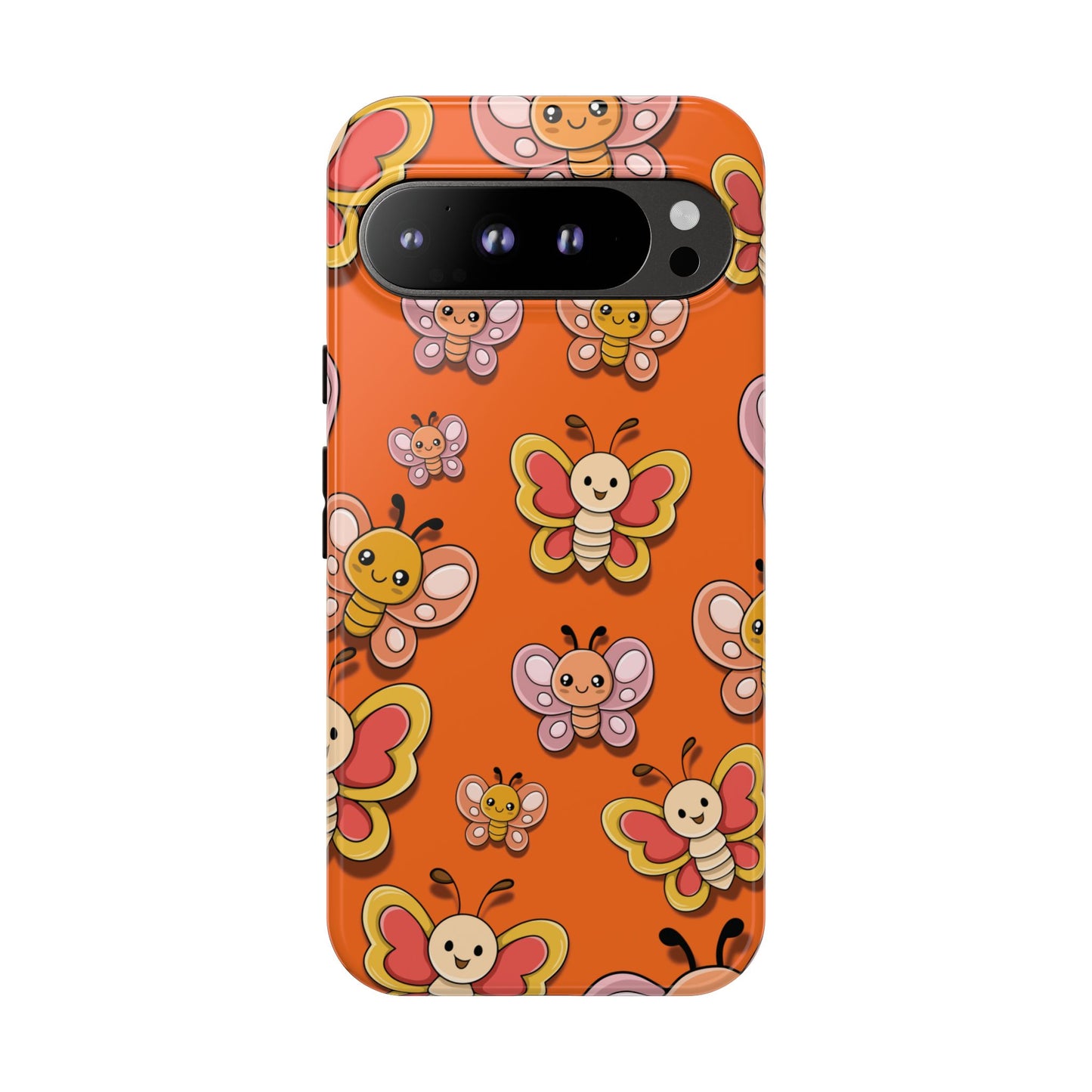 Google Pixel 9 Pro XL / Glossy Phone Case - Orange Butterfly Sticker Design Phone Case