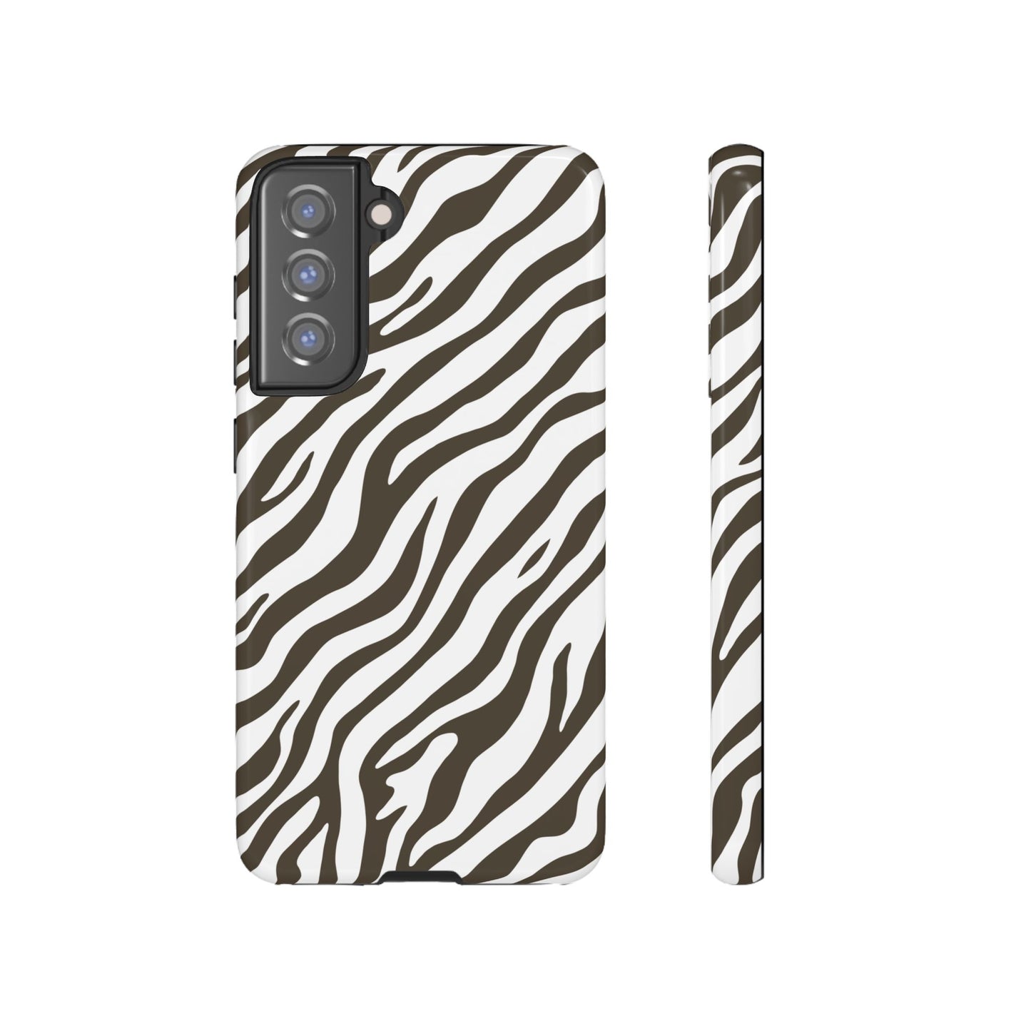 Stylish Mocha Zebra Print Phone Case