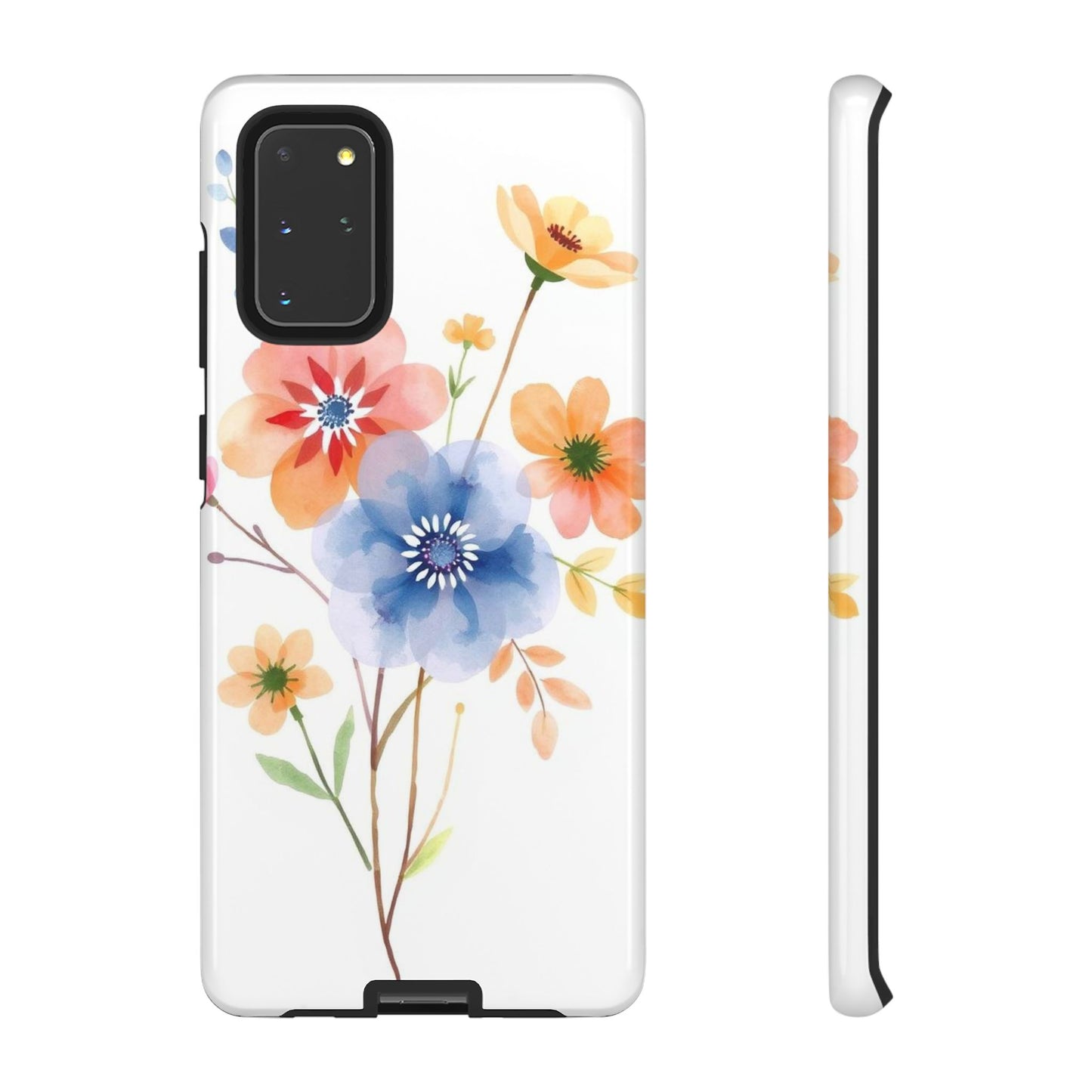 Samsung Galaxy S20+ / Glossy Phone Case - Boho Chic Watercolour Bouquet Pattern Phone Case