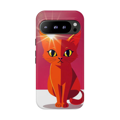 Google Pixel 9 Pro / Glossy Phone Case - Flashing Cat Design Phone Case