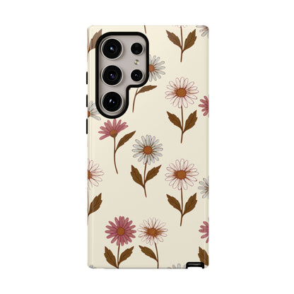 Pretty Cream & Rose Daisy Pattern Phone Case