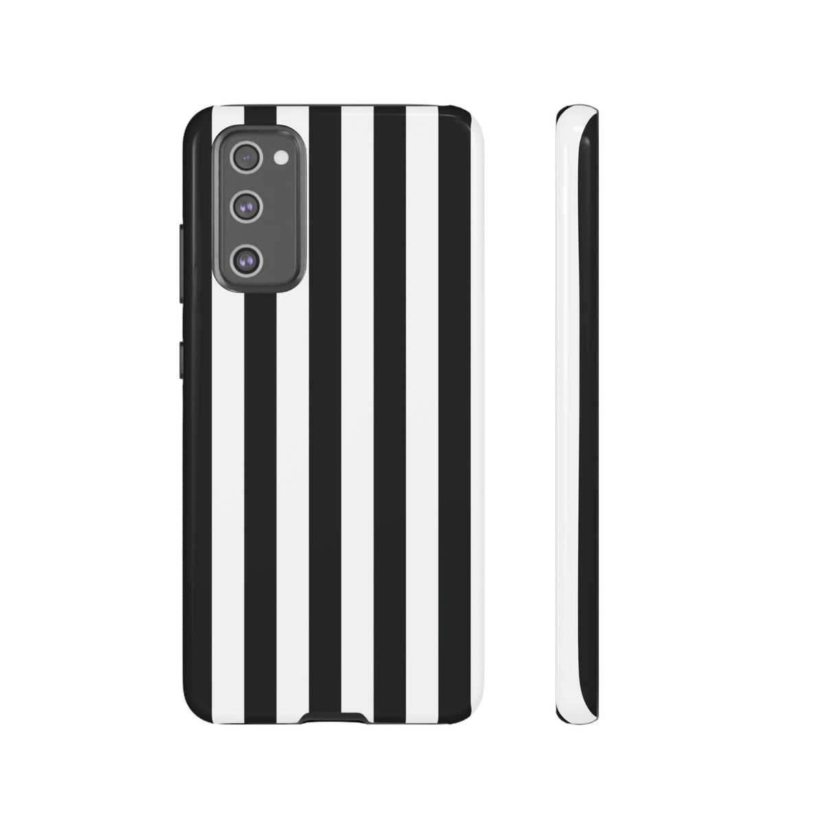 Simple Black & White Stripe Pattern Phone Case - White Phone Case - Samsung Galaxy S20 FE / Glossy