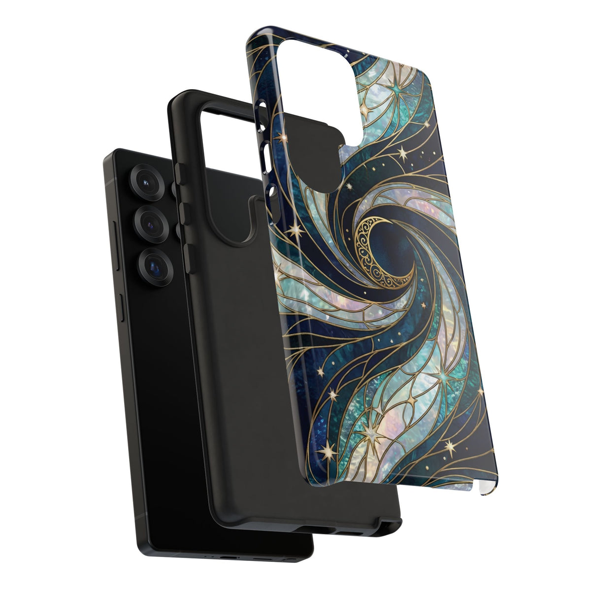 Elegant Navy & Teal Celestial Swirl Phone Case