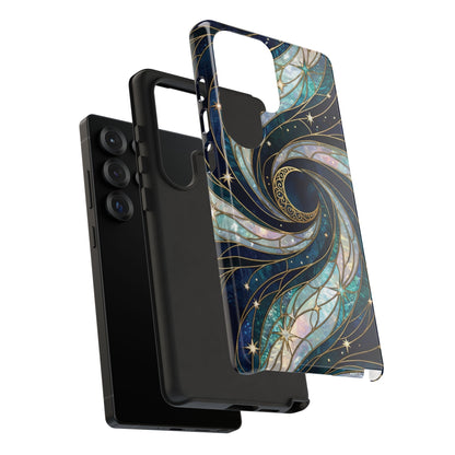 Elegant Navy & Teal Celestial Swirl Phone Case