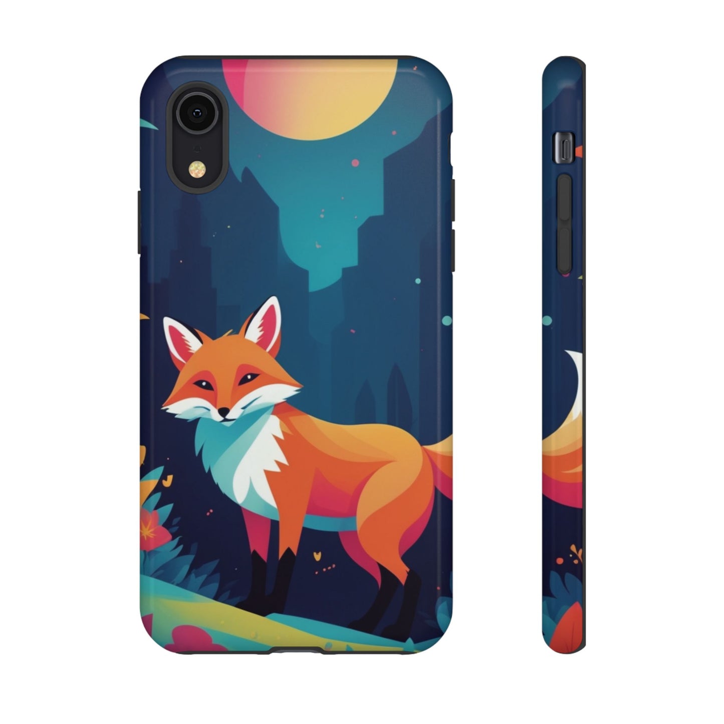 iPhone XR / Glossy Phone Case - Stylised Fox Design Phone Case