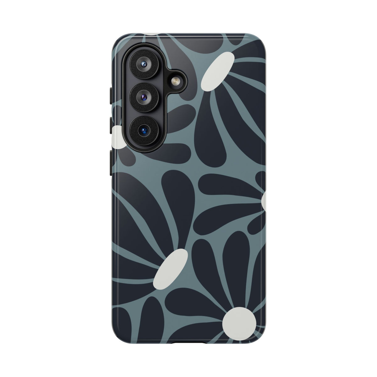 Retro Navy Blue & White Daisy Pattern Phone Case - Blue Phone Case - Samsung Galaxy S26 / Glossy
