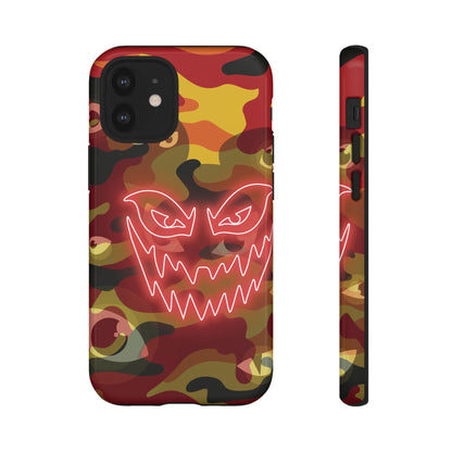 Inferno Neon Face Camo Phone Case - Red Phone Case - iPhone 12 Mini / Glossy