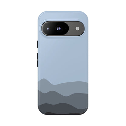 Blue Abstract Waves Protective Phone Case - Blue Phone Case - Google Pixel 9 / Glossy