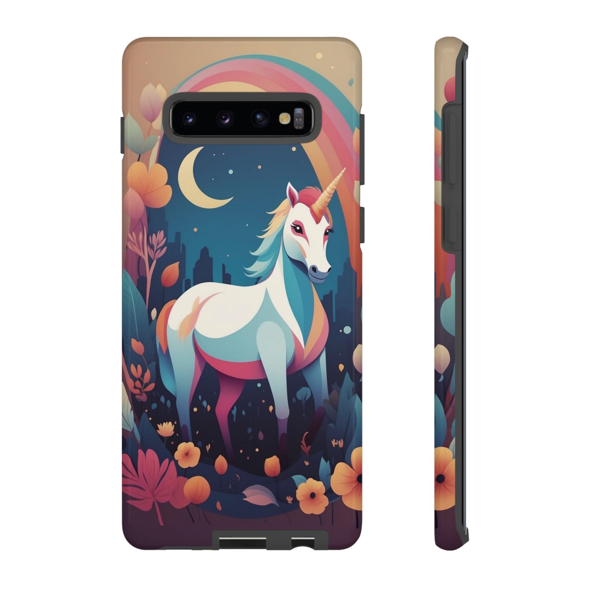 Stylised Unicorn & Rainbow Design Phone Case - Multicolor Phone Case - Samsung Galaxy S10 Plus / Glossy