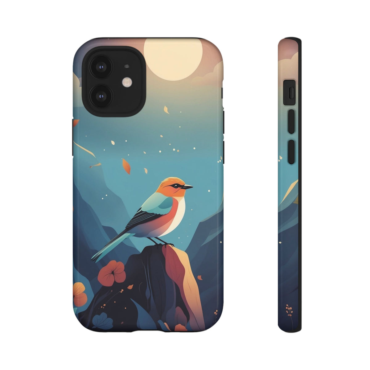Stylised Bird Design Phone Case - Multicolor Phone Case - iPhone 12 Mini / Glossy