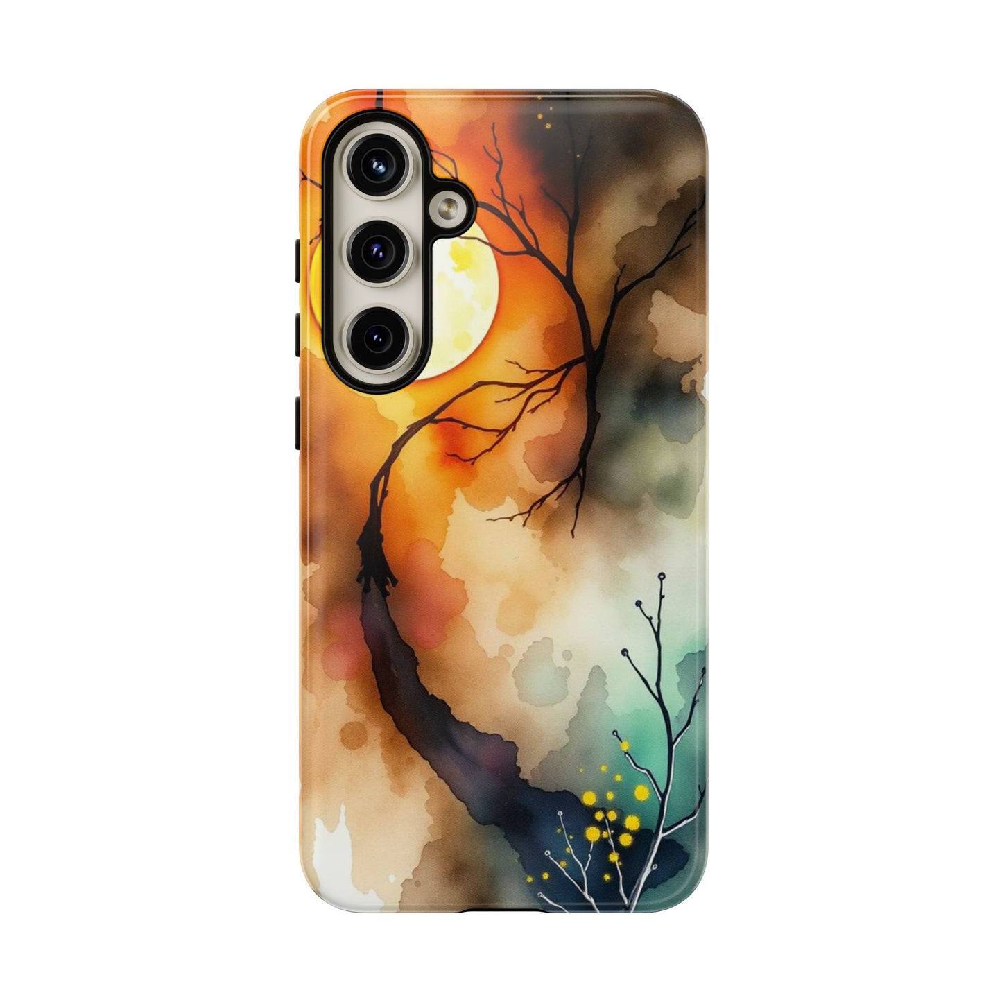 Samsung Galaxy S24 Plus / Glossy Phone Case - Abstract Watercolour Gothic Scene Phone Case