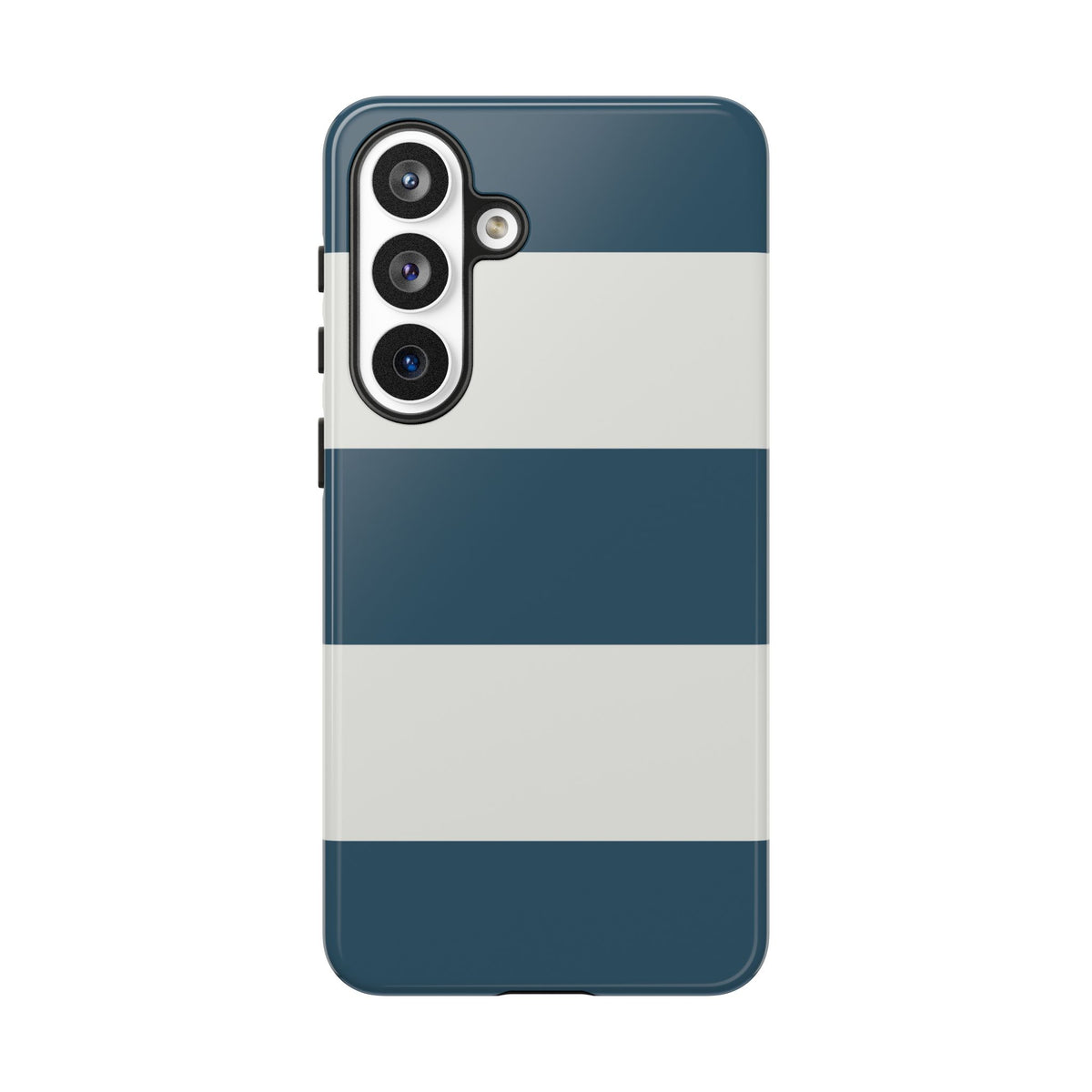 Blue & White Horizontal Stripe Pattern Phone Case - Blue Phone Case - Samsung Galaxy S26 Plus / Glossy