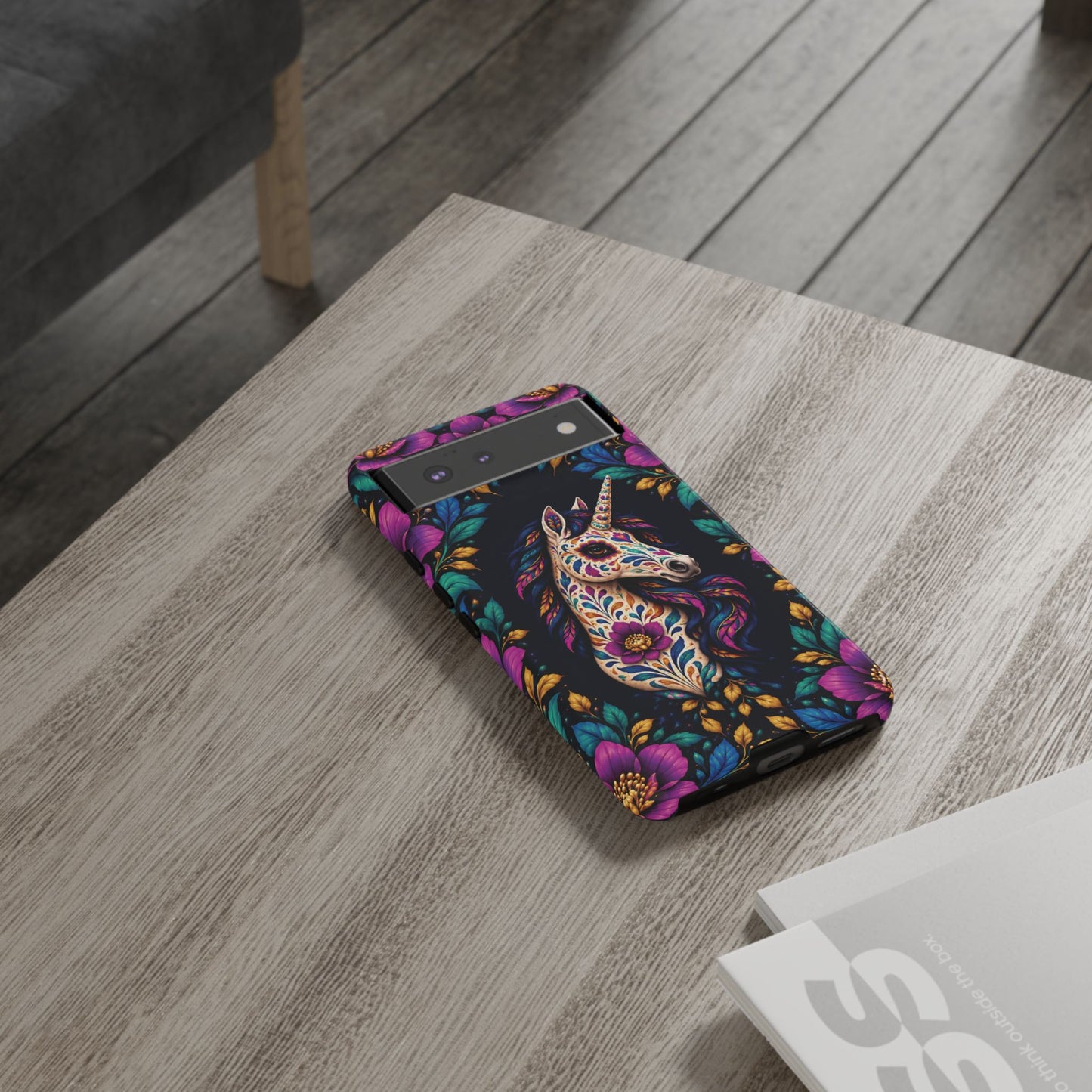Elegant Purple and Teal Calavera Unicorn Phone Case - Phone Case