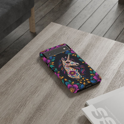 Elegant Purple and Teal Calavera Unicorn Phone Case - Phone Case