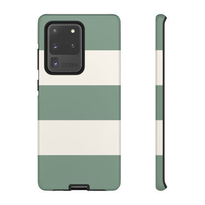 Green & White Horizontal Stripe Pattern Phone Case - Green Phone Case - Samsung Galaxy S20 Ultra / Glossy