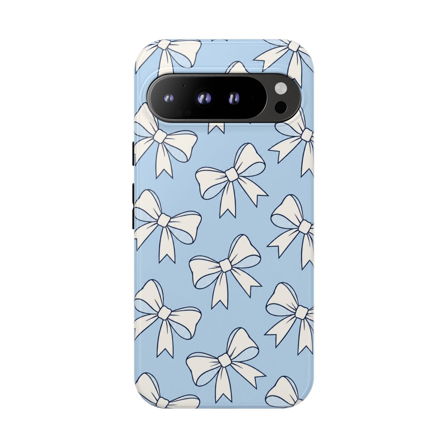 Chic Powder Blue Bow Pattern Phone Case