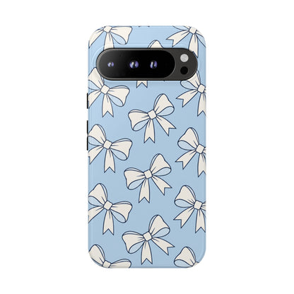 Chic Powder Blue Bow Pattern Phone Case