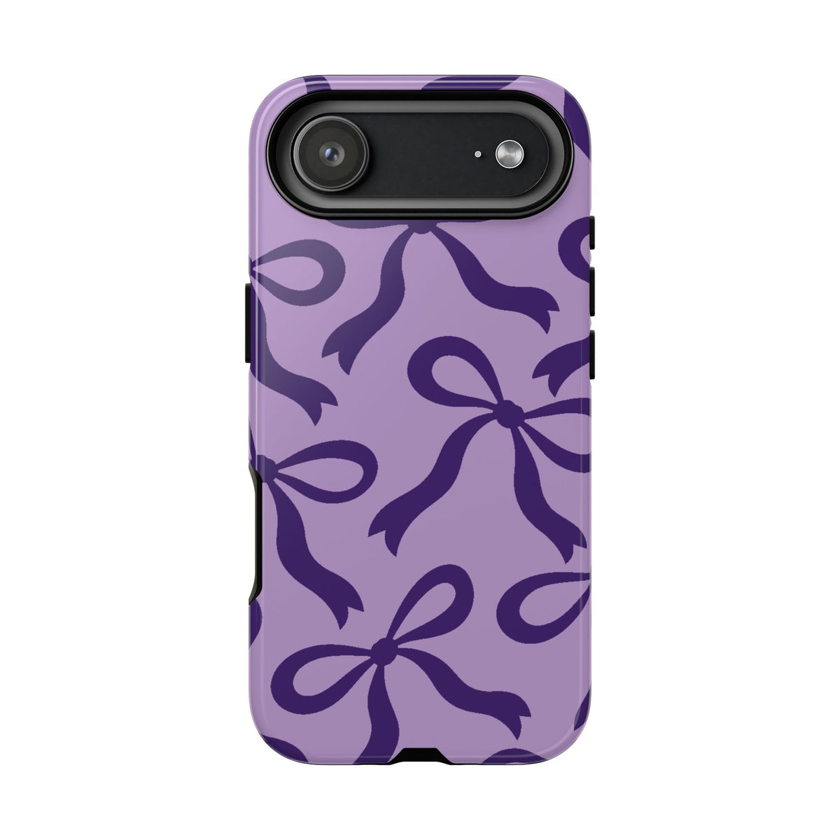 Bold Lilac and Deep Purple Bow Pattern Phone Case - Purple Phone Case - iPhone 17 Air / Glossy