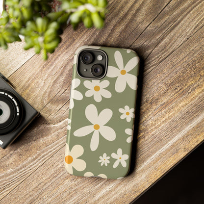 Chic Green Daisy Pattern Phone Case - Green Phone Case