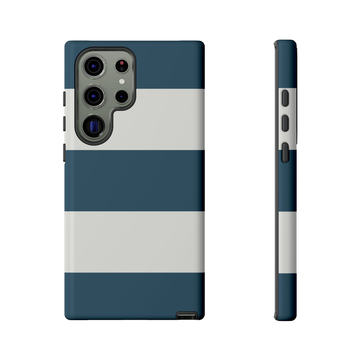 Blue & White Horizontal Stripe Pattern Phone Case - Blue Phone Case - Samsung Galaxy S23 Ultra / Glossy