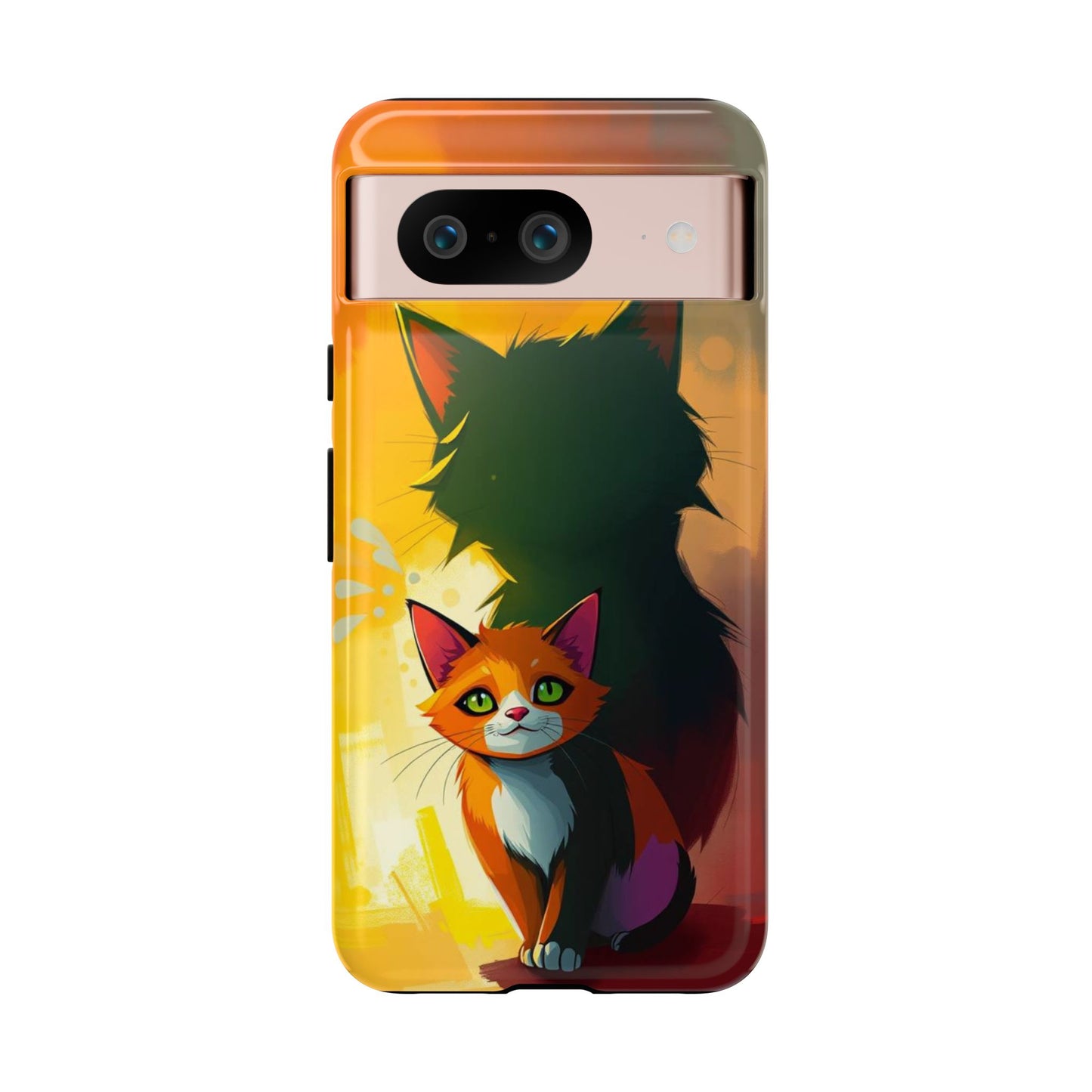 Google Pixel 8 / Glossy Phone Case - Acrylic Style Shadow Cat Design Phone Case