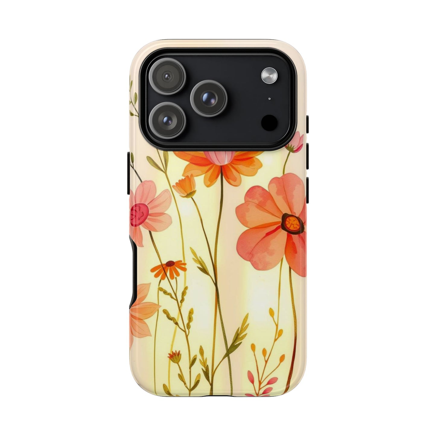iPhone 17 Pro / Glossy Phone Case - Watercolour Bunch of Wildflowers Design Phone Case