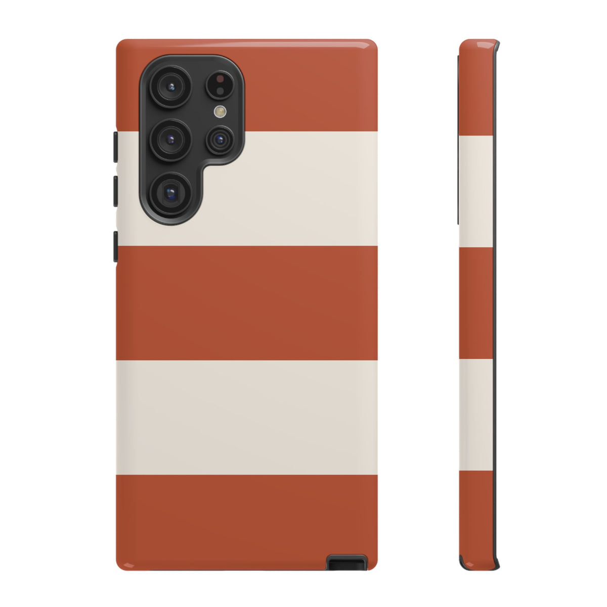 Terracotta Horizontal Stripe Pattern Phone Case - Orange Phone Case - Samsung Galaxy S22 Ultra / Glossy
