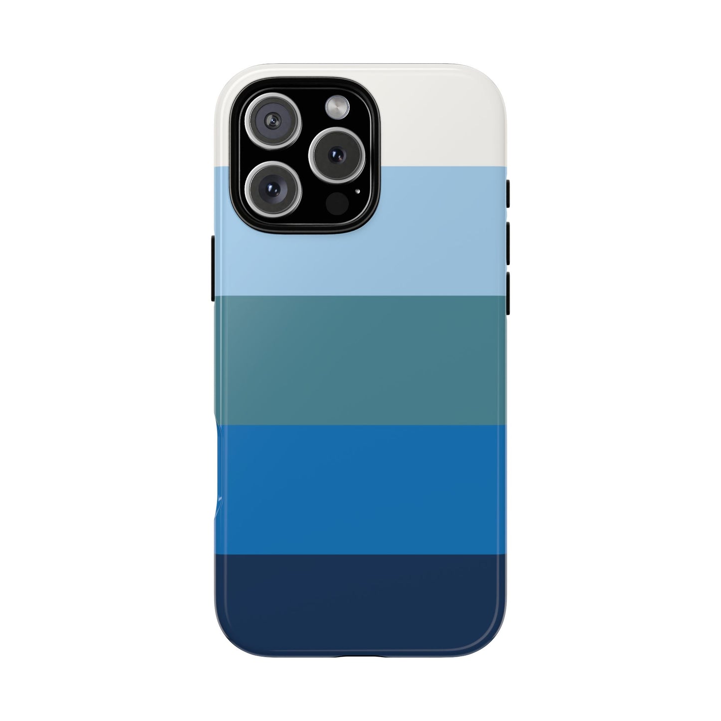 Blue and White Stripe Pattern Phone Case - Blue Phone Case - iPhone 16 Pro Max / Glossy