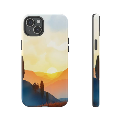 iPhone 15 Plus / Glossy Phone Case - Watercolour Sunset Design Phone Case