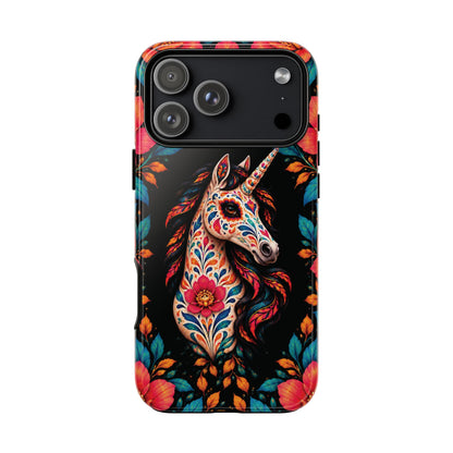 Elegant Pink and Turquoise Calavera Unicorn Phone Case - Multicolor Phone Case - iPhone 18 Pro Max / Glossy