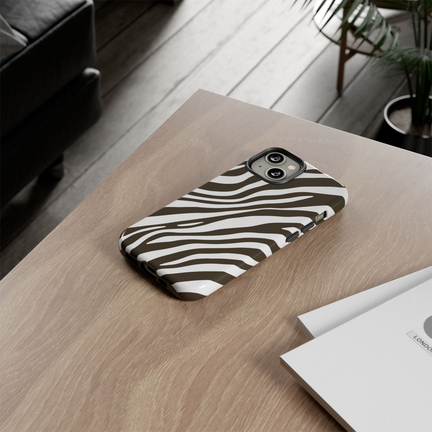Modern Mocha Zebra Print Phone Case