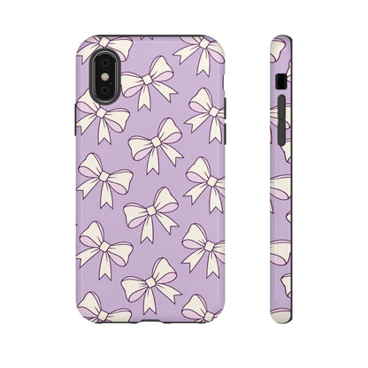 Chic Lilac Bow Pattern Phone Case